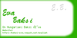 eva baksi business card
